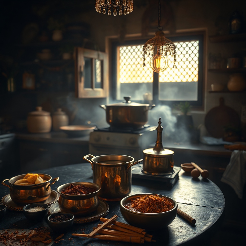 A heritage kitchen with copper pots